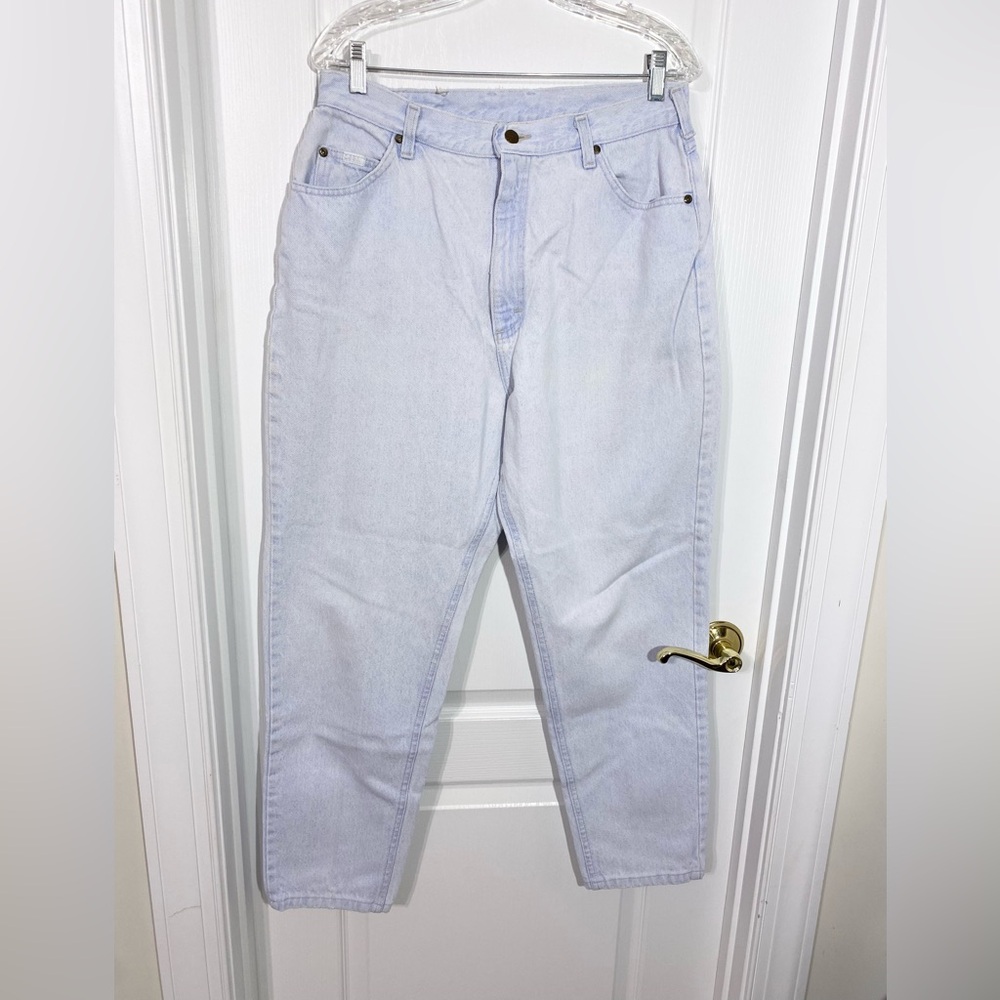 90s Lee USA MADE High Waist Relaxed Fit Mom Jeans Vintage Light Wash Size 16